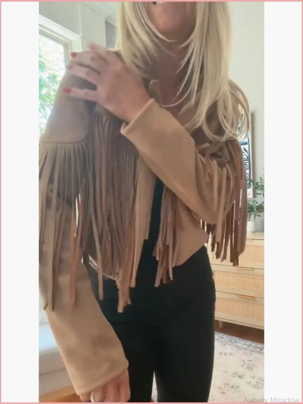 Faux Suede Fringe Cropped Jacket With Lining Western Cowgirl Coat - Picture 7 of 7